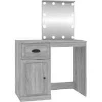 vidaXL Kaptafel met LED 90x50x132,5 cm bewerkt hout grijs sonoma eiken