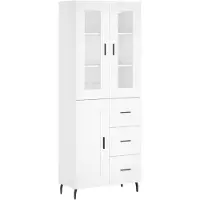 vidaXL Hoge kast 69,5x34x180 cm bewerkt hout wit
