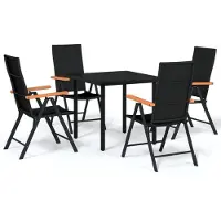 vidaXL 5-delige tuinset, zwart