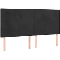 vidaXL Hoofdbord zwart 200x5x118/128 cm fluweel