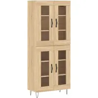 vidaXL Hoge kast 69,5x34x180 cm bewerkt hout sonoma eikenkleurig