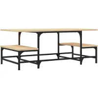 vidaXL Salontafel 100x50,5x40 cm bewerkt hout sonoma eikenkleurig