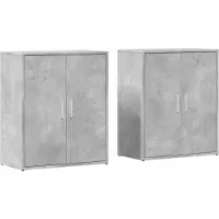 vidaXL Dressoirs 2 st 60x31x70 cm bewerkt hout betongrijs