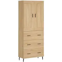 vidaXL Hoge kast 69,5x34x180 cm bewerkt hout sonoma eikenkleurig
