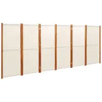 vidaXL Kamerscherm met 6 panelen 420x180 cm crèmewit