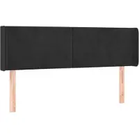 vidaXL Hoofdbord met randen 147x16x78/88 cm fluweel zwart