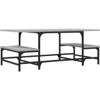 vidaXL Salontafel 100x50,5x40 cm bewerkt hout grijs sonoma