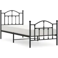 vidaXL Bedframe met hoofd- en voeteneinde metaal zwart 80x200 cm
