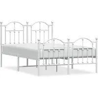 vidaXL Bedframe met hoofd- en voeteneinde metaal wit 120x200 cm