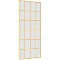 vidaXL Schuifdeur 90x205 cm mat ESG-glas en aluminium goudkleurig