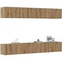 vidaXL 4-delige wand-tv-meubelset Artisan Oak 100x30x30 cm