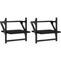 vidaXL Wandschappen met stangen 2 st 30x25x30 cm zwart