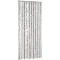 vidaXL Vliegengordijn 90x220 cm chenille lichtgrijs en wit