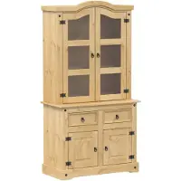 vidaXL Vitrinekast Corona 100x48,5x179 cm massief grenenhout