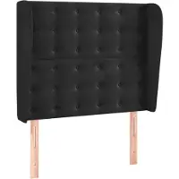 vidaXL Hoofdbord met randen 103x23x118/128 cm fluweel zwart