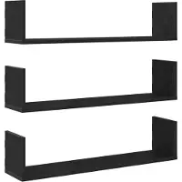 vidaXL Wandplanken 3 stuks Zwart Eiken 80x18x18 cm Bewerkt Hout