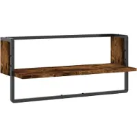 vidaXL Wandschap met stang 65x25x30 cm gerookt eikenkleurig