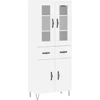vidaXL Hoge kast 69,5x34x180 cm bewerkt hout wit