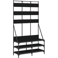 vidaXL Kledingrek met schoenenrek 100x40x184 cm zwart