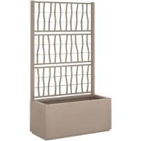 vidaXL Plantenbak met latwerk 80x36x140 cm polypropeen lichtbruin
