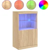 vidaXL Dressoir met LED-verlichting 60,5x37x100 cm sonoma eikenkleurig