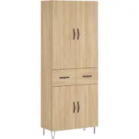 vidaXL Hoge kast 69,5x34x180 cm bewerkt hout sonoma eikenkleurig