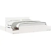 vidaXL Bedframe zonder matras massief grenenhout wit 200x200 cm
