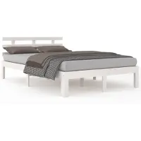 vidaXL Bedframe massief hout wit 150x200 cm