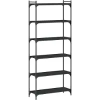 vidaXL Boekenkast 6-laags 80x30x188 cm bewerkt hout zwart