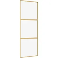 vidaXL Schuifdeur 76x205 cm helder ESG-glas en aluminium goudkleurig