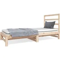 vidaXL Slaapbank uitschuifbaar massief grenenhout 2x(90x190) cm