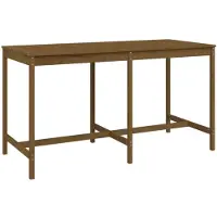 vidaXL Tuintafel, honingbruin, 203,5x90x110 cm, massief grenenhout