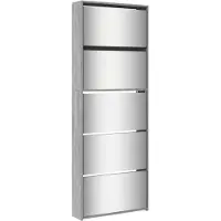 vidaXL Schoenenkast met spiegel 5-laags 63x17x169,5 cm grijs sonoma