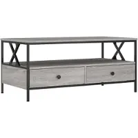 vidaXL Salontafel 100x51x45 cm bewerkt hout grijs sonoma eiken