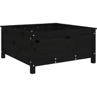 vidaXL Plantenbak 82,5x82,5x39 cm massief grenenhout zwart