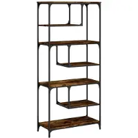 vidaXL Boekenkast 81x36x176 cm bewerkt hout gerookt eikenkleurig