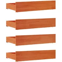 vidaXL Bedladebakken, 4 stuks, wasbruin, massief grenenhout