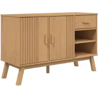 vidaXL Dressoir OLDEN 114x43x73,5 cm massief grenenhout bruin