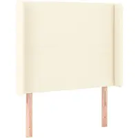 vidaXL Hoofdbord met randen 83x16x118/128 cm kunstleer crèmekleurig
