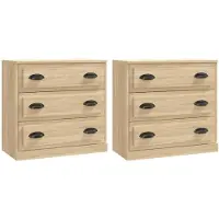 vidaXL Dressoirs 2 st bewerkt hout sonoma eikenkleurig