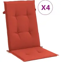 vidaXL Stoelkussens 4 st hoge rug 120x50x4 cm stof gemêleerd rood