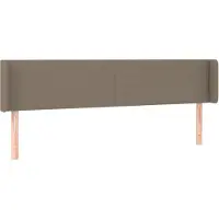 vidaXL Hoofdbord met randen 183x16x78/88 cm stof taupe