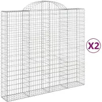 vidaXL Schanskorven 2 st gewelfd 200x50x180/200 cm ijzer