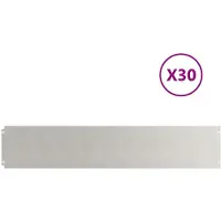 vidaXL Gazonrand 30 st 20 x 103 cm Roestvrij staal zilver