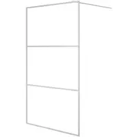 vidaXL Inloopdouchewand 115x195 cm transparant ESG-glas zilverkleurig