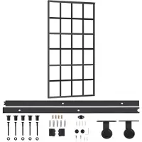 vidaXL Schuifdeur met beslag, veiligheidsglas (ESG) en aluminium, 102x205 cm