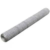 vidaXL Kippengaas 25x0,5 m gegalvaniseerd staal zilverkleurig