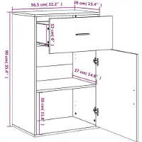 vidaXL Opbergkast 56,5x39x90 cm bewerkt hout bruin eikenkleurig