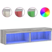 vidaXL Tv-meubels met LED-verlichting 2 st 60x30x30 cm grijs sonoma