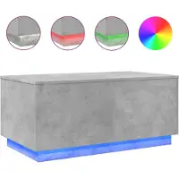DKD Home Decor Salontafel met LED-verlichting 90x50x40 cm betongrijs